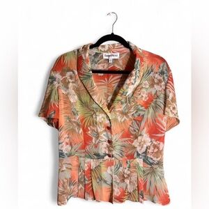 Danny & Nicole Tropical Floral Blouse